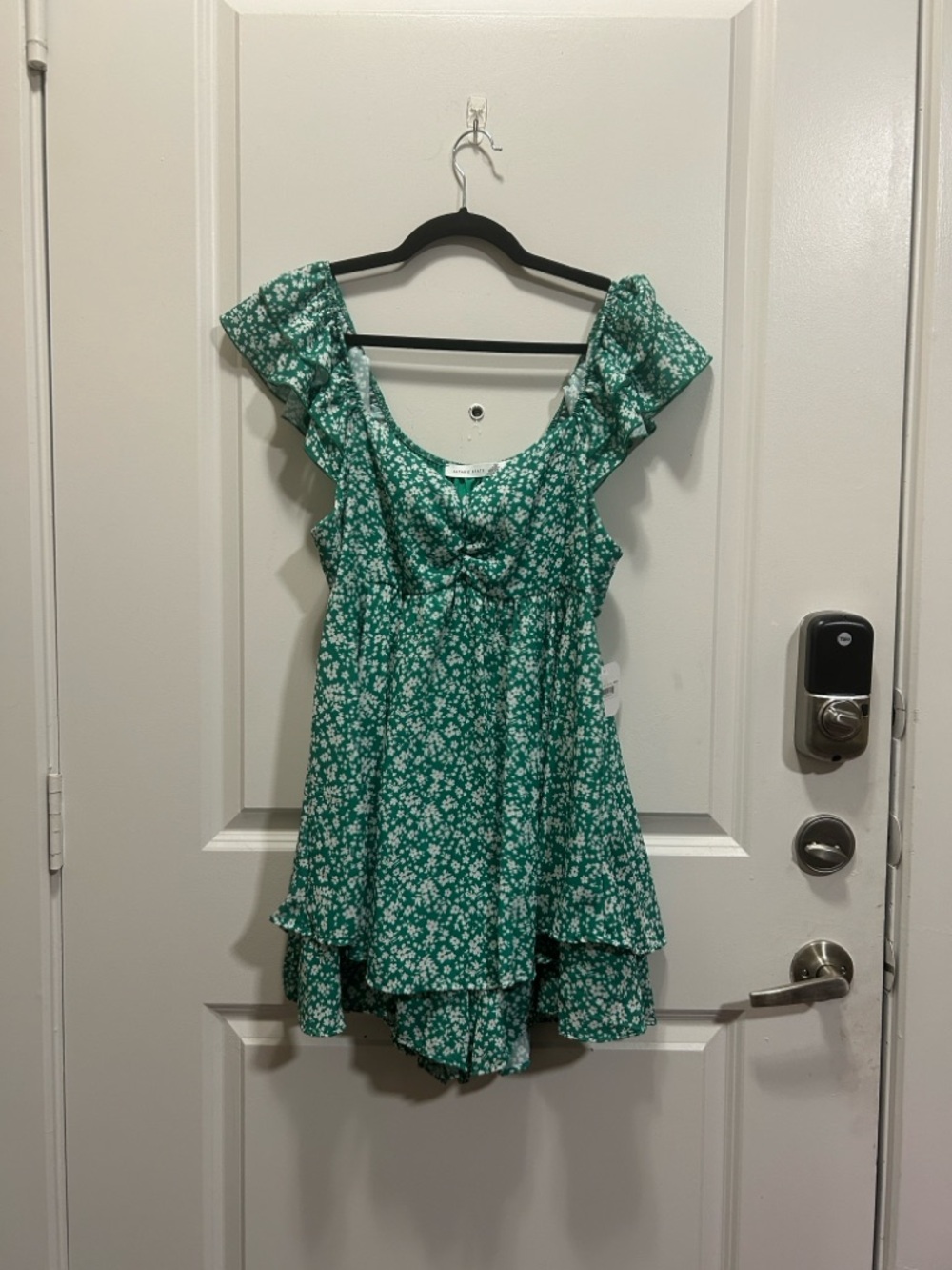 Altar'd State Green Floral Tiered Romper